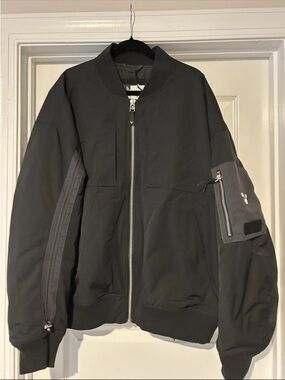 Cross eye moose Men's Black Bomber Jacket - Modern Zip Front xxl